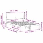 vidaXL Rám postele Hnedá a taupe 160 x 200 cm Borovicový masív – Obrázok 11
