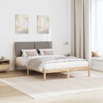 vidaXL Rám postele Hnedá a taupe 160 x 200 cm Borovicový masív – Obrázok 4