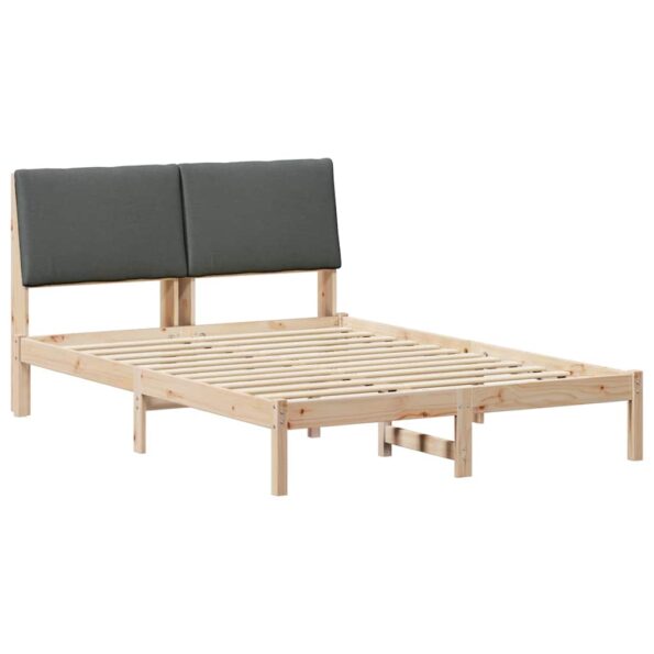 vidaXL Rám postele hnedá a tmavosivá 150 x 200 cm Borovicový masív – Obrázok 2