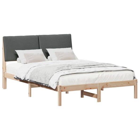 vidaXL Rám postele hnedá a tmavosivá 150 x 200 cm Borovicový masív – Obrázok 3