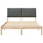 vidaXL Rám postele hnedá a tmavosivá 150 x 200 cm Borovicový masív – Obrázok 5