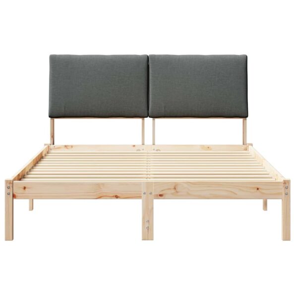 vidaXL Rám postele hnedá a tmavosivá 150 x 200 cm Borovicový masív – Obrázok 5