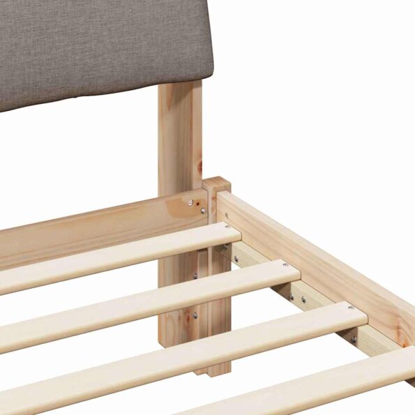 vidaXL Rám postele Hnedá a taupe 150 x 200 cm Borovicový masív – Obrázok 8