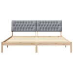 vidaXL Rám postele s čalúneným čelom Hnedá 200 x 200 cm – Obrázok 5