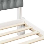 vidaXL Rám postele s čalúneným čelom Biela 200 x 200 cm – Obrázok 8