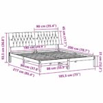 vidaXL Rám postele s čalúneným čelom Biela 180 x 200 cm – Obrázok 11