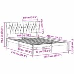 vidaXL Rám postele s čalúneným čelom Hnedá 160 x 200 cm – Obrázok 11
