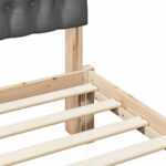 vidaXL Rám postele s čalúneným čelom Hnedá 160 x 200 cm – Obrázok 8