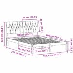 vidaXL Rám postele s čalúneným čelom Hnedá 150 x 200 cm – Obrázok 11