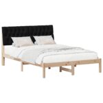 vidaXL Rám postele s čalúneným čelom Hnedá 150 x 200 cm – Obrázok 3