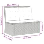 vidaXL Záhradná lavička s vankúšom Čierna Poly ratan – Obrázok 9