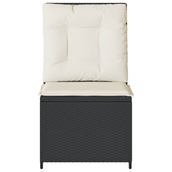 vidaXL Záhradná pohovka s vankúšom Čierna Poly ratan – Obrázok 4