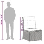 vidaXL Záhradná pohovka s vankúšom Béžová Poly ratan – Obrázok 10