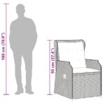 vidaXL Záhradná lavička s vankúšom 2 pcs Béžová Poly ratan – Obrázok 11