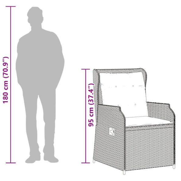 vidaXL Záhradná lavička s vankúšom 2 pcs Béžová Poly ratan – Obrázok 11