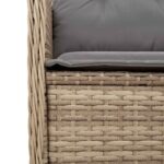 vidaXL Záhradná lavička s vankúšom 2 pcs Béžová Poly ratan – Obrázok 8