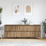 vidaXL Komody 3 pcs dub artisan 180 x 35 x 70 cm Kompozitné drevo