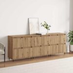 vidaXL Komody 3 pcs dub artisan 180 x 35 x 70 cm Kompozitné drevo – Obrázok 4