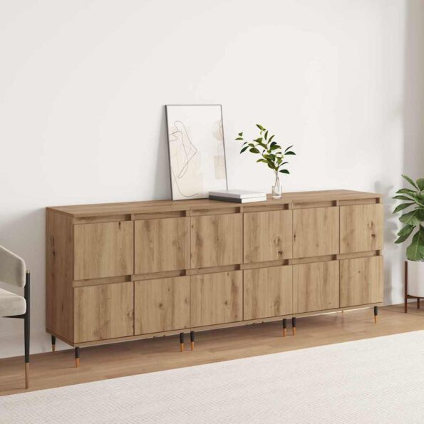 vidaXL Komody 3 pcs dub artisan 180 x 35 x 70 cm Kompozitné drevo – Obrázok 4