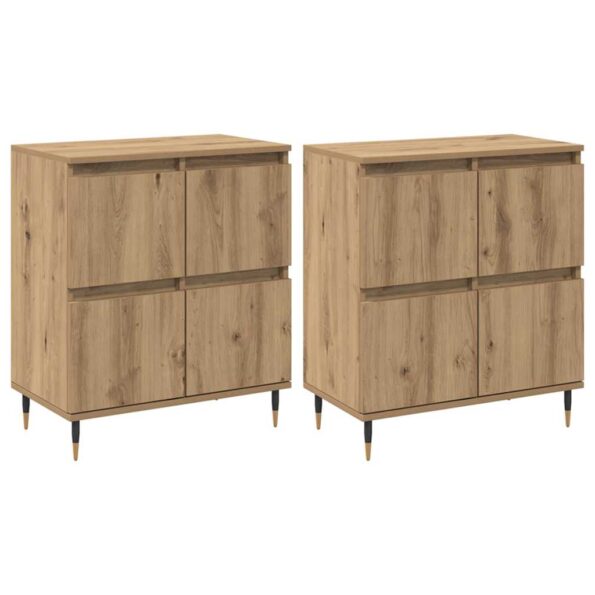 vidaXL Komody 2 pcs dub artisan 120 x 35 x 70 cm Kompozitné drevo – Obrázok 2