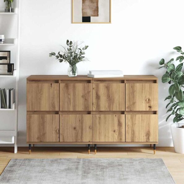vidaXL Komody 2 pcs dub artisan 120 x 35 x 70 cm Kompozitné drevo – Obrázok 4