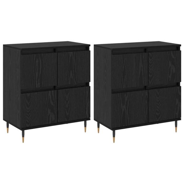 vidaXL Komody 2 pcs Čierny dub 120 x 35 x 70 cm Kompozitné drevo – Obrázok 2