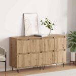 vidaXL Komody 2 pcs dub artisan 120 x 35 x 70 cm Kompozitné drevo