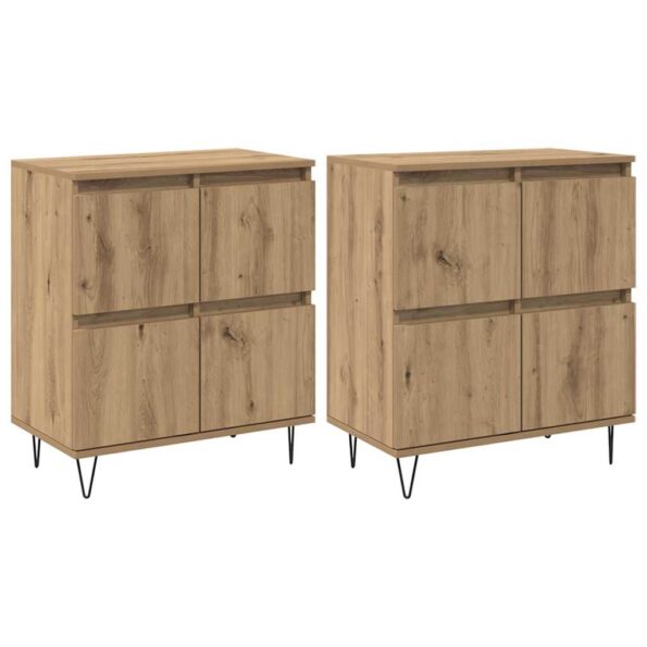 vidaXL Komody 2 pcs dub artisan 120 x 35 x 70 cm Kompozitné drevo – Obrázok 2
