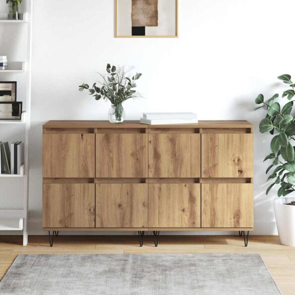 vidaXL Komody 2 pcs dub artisan 120 x 35 x 70 cm Kompozitné drevo – Obrázok 4