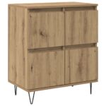 vidaXL Komody 2 pcs dub artisan 120 x 35 x 70 cm Kompozitné drevo – Obrázok 5