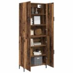 vidaXL Highboard Staré drevo 69.5 x 34 x 180 cm Kompozitné drevo – Obrázok 3