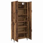 vidaXL Highboard Staré drevo 69.5 x 34 x 180 cm Kompozitné drevo – Obrázok 5
