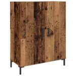 vidaXL Highboard Staré drevo 69.5 x 34 x 180 cm Kompozitné drevo – Obrázok 7