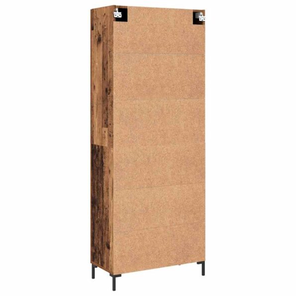 vidaXL Highboard Staré drevo 69.5 x 34 x 180 cm Kompozitné drevo – Obrázok 8