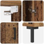 vidaXL Highboard Staré drevo 69.5 x 34 x 180 cm Kompozitné drevo – Obrázok 9