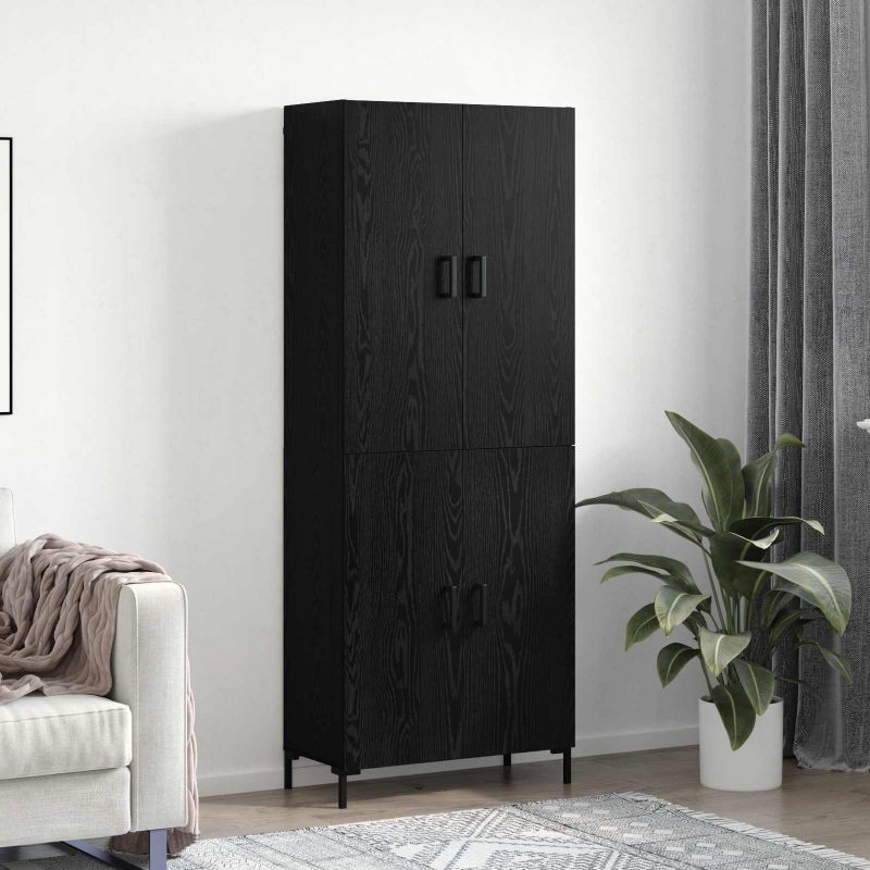 3394541_1.jpg vidaXL Highboard Čierny dub 69.5 x 34 x 180 cm Kompozitné drevo – Obrázok 1
