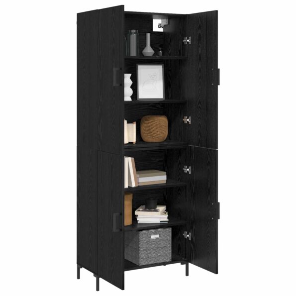 vidaXL Highboard Čierny dub 69.5 x 34 x 180 cm Kompozitné drevo – Obrázok 3
