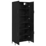 vidaXL Highboard Čierny dub 69.5 x 34 x 180 cm Kompozitné drevo – Obrázok 5