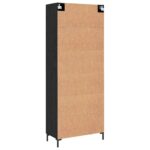 vidaXL Highboard Čierny dub 69.5 x 34 x 180 cm Kompozitné drevo – Obrázok 8