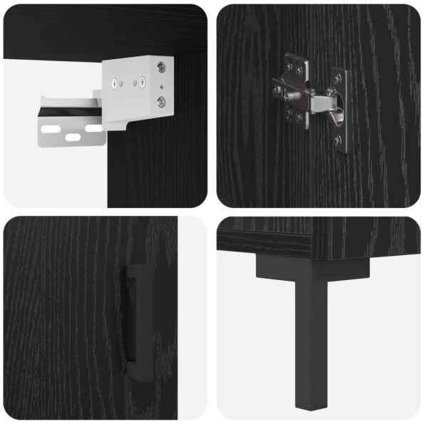 vidaXL Highboard Čierny dub 69.5 x 34 x 180 cm Kompozitné drevo – Obrázok 9