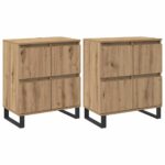 vidaXL Komody 2 pcs dub artisan 120 x 35 x 70 cm Kompozitné drevo – Obrázok 2