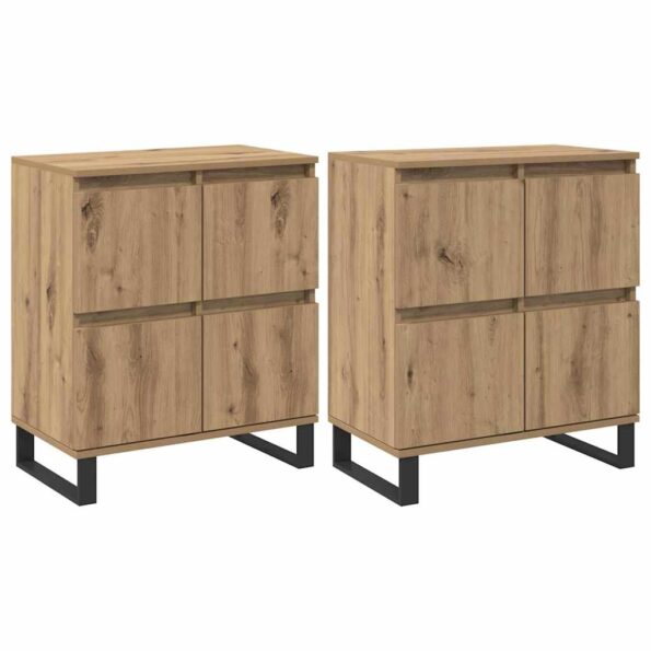 vidaXL Komody 2 pcs dub artisan 120 x 35 x 70 cm Kompozitné drevo – Obrázok 2