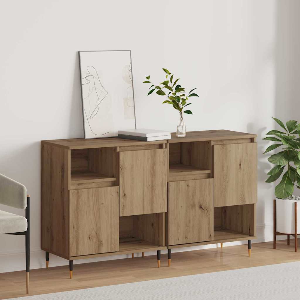3394558_1.jpg vidaXL Komody 2 pcs dub artisan 120 x 35 x 70 cm Kompozitné drevo – Obrázok 1