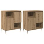 vidaXL Komody 2 pcs dub artisan 120 x 35 x 70 cm Kompozitné drevo – Obrázok 2
