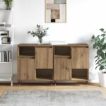 vidaXL Komody 2 pcs dub artisan 120 x 35 x 70 cm Kompozitné drevo – Obrázok 4