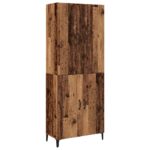 vidaXL Highboard 2 pcs Staré drevo 69.5 x 34 x 180 cm Kompozitné drevo – Obrázok 2