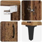 vidaXL Highboard 2 pcs Staré drevo 69.5 x 34 x 180 cm Kompozitné drevo – Obrázok 9