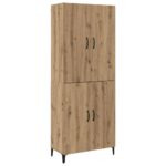 vidaXL Highboard 2 pcs dub artisan 69.5 x 34 x 180 cm Kompozitné drevo – Obrázok 2
