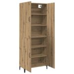 vidaXL Highboard 2 pcs dub artisan 69.5 x 34 x 180 cm Kompozitné drevo – Obrázok 5