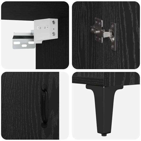 vidaXL Highboard 2 pcs Čierny dub 69.5 x 34 x 180 cm Kompozitné drevo – Obrázok 9